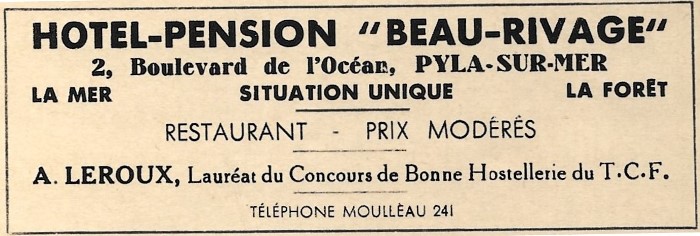 Publicit 1935  BR Pyla