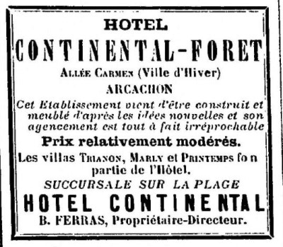 Avenir Arcachon Pub 1891