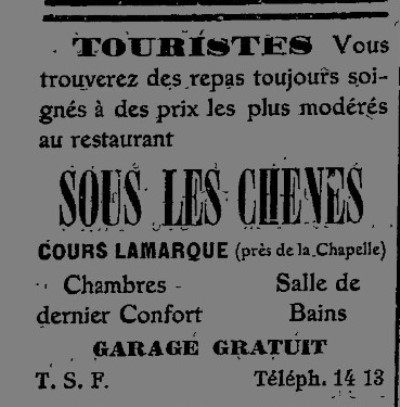 Sous les Chênes 1930
