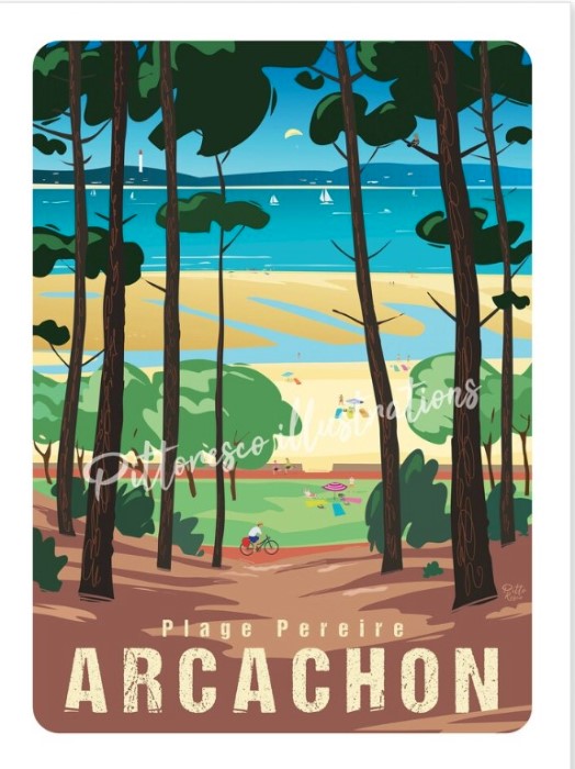 Affiche Plage Pereire