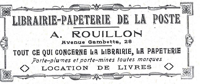 Librairie Rouillon 1928