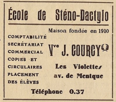 Ecole de sténo-dactylo Pub 1948