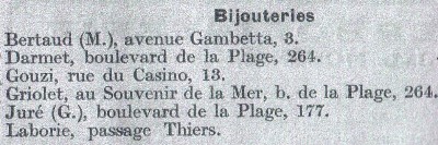 Liste des bijoutiers