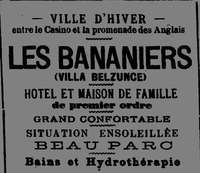 Belzunce Les Bananiers publicité 1899