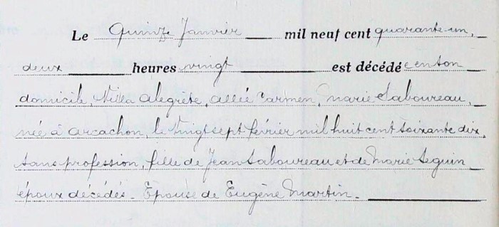 D�c�s Marie Saboureau